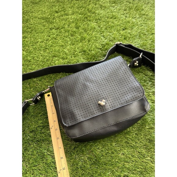 Disney Mickey Mouse Purse Black Adjustable Crossbody Bag Pin Trading Retired - Picture 7 of 8